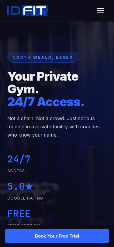 ID FIT new site — mobile